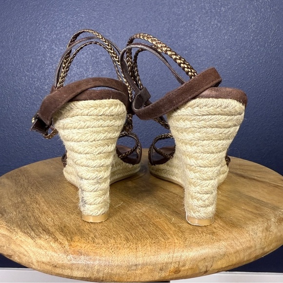 Aldo "Cooey" Brown and Tan Wedge Sandals, Size EU 40 (US 9) - Picture 4 of 11